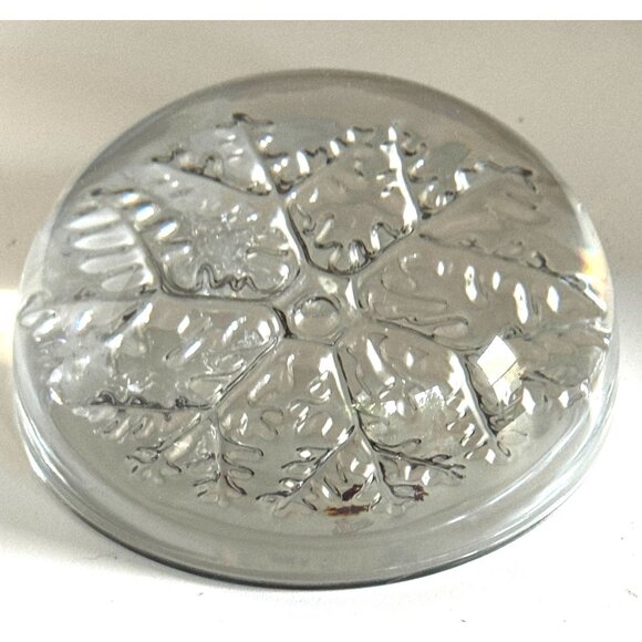 Garanti France Cristal 24% Lead Crystal Glass Christmas Snowflake Paperweight - Picture 11 of 12